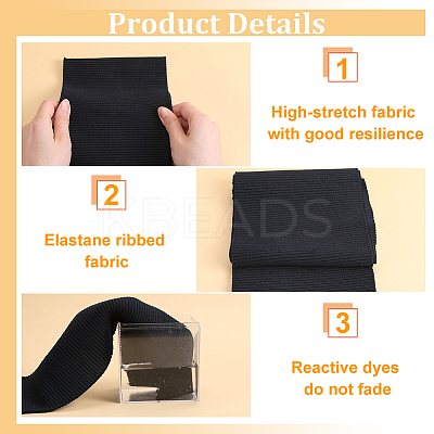 Polyester Ribbing Fabric for Cuffs DIY-WH0430-351A-1