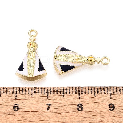 Prussian Blue Alloy Enamel Pendants PALLOY-T092-14G-1