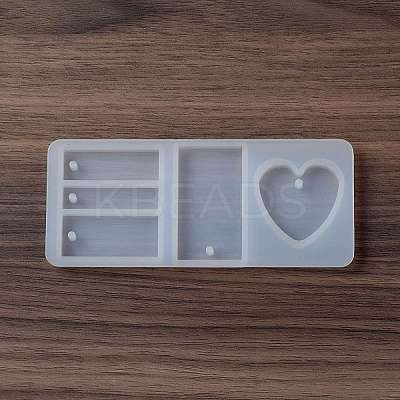 DIY Heart & Rectangle Pendant Food Grade Silicone Molds LS-SIMO-C003-04-1