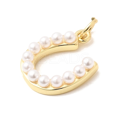 Brass & Plastic Pearl Pendants KK-H267-013G-1