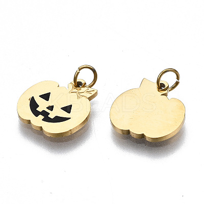 316 Surgical Stainless Steel Enamel Charms X-STAS-S116-341G-1