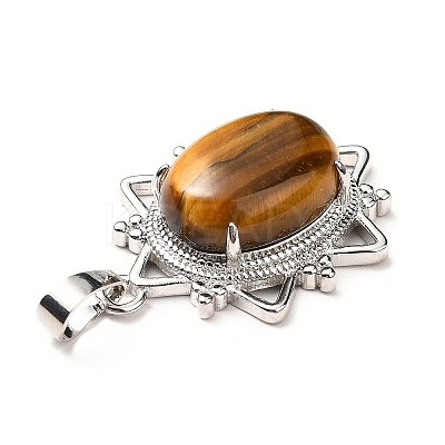 Natural Tiger Eye Pendants G-B033-03P-16-1