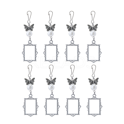 2 Sets Tibetan Style Alloy Butterfly & Painting Frame Pendant Decorations HJEW-UN0001-15-1