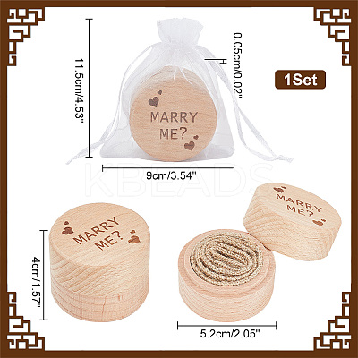Column Wooden Finger Ring Storage Boxs CON-WH0086-063A-1
