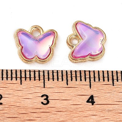 Rack Plating Alloy Glass Charms FIND-Q099-07G-01-1