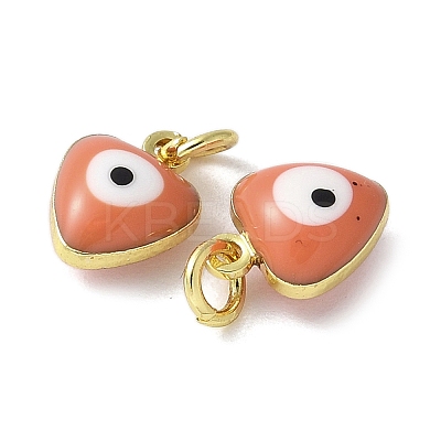 Brass Enamel Charms KK-S518-03G-G-1