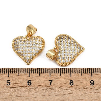 Brass Micro Pave Clear Cubic Zirconia Pendants ZIRC-I367-13G-04-1