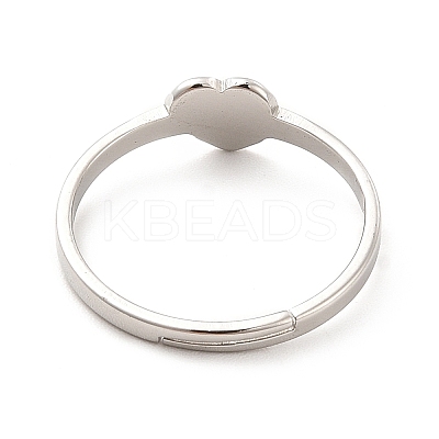 Non-Tarnish 201 Stainless Steel Heart Adjustable Ring for Women RJEW-F131-06P-1