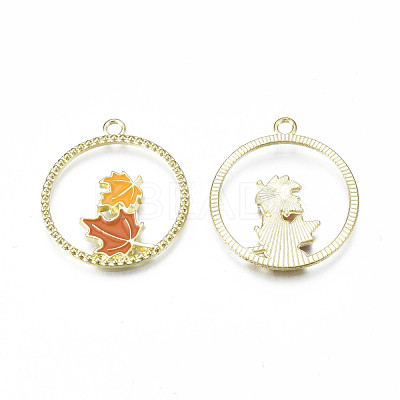 Autumn Theme Alloy Enamel Pendants ENAM-S115-195-1