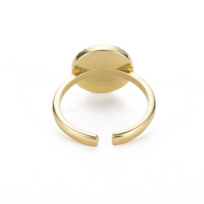 Flat Round with Evil Eye Enamel Lucky Cuff Ring RJEW-N035-084-NF-1
