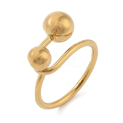 Ion Plating(IP) 304 Stainless Steel Finger Rings for Women RJEW-G315-06G-1
