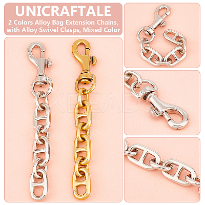 4Pcs 2 Colors Alloy Bag Extension Chains FIND-UN0003-16-1