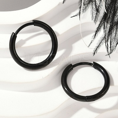202 Stainless Steel Huggie Hoop Earrings EJEW-F111A-15mm-EB-1
