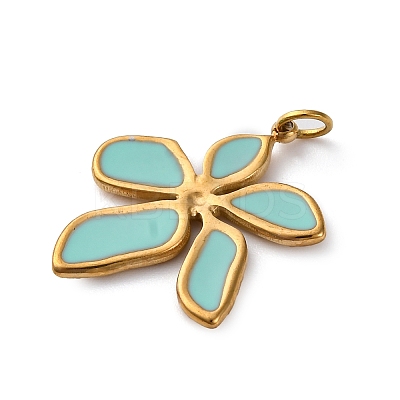 316 Surgical Stainless Steel Enamel Pendants STAS-K258-40F-G-1