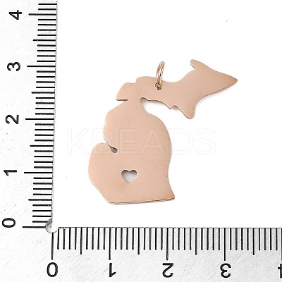 Ion Plating(IP) 304 Stainless Steel Pendants STAS-T038-84RG-1