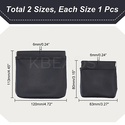 2Pcs 2 Style Imitation Leather Coin Purse ABAG-NB0001-59B-1