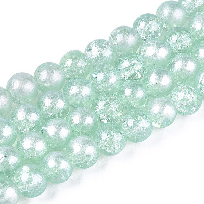 Translucent Crackle Glass Beads Strands CCG-T003-01G-1