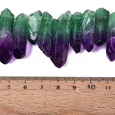 Two Tone Spray Painted Natural Quartz Crystal Points Beads Strands G-Q610-03F-1