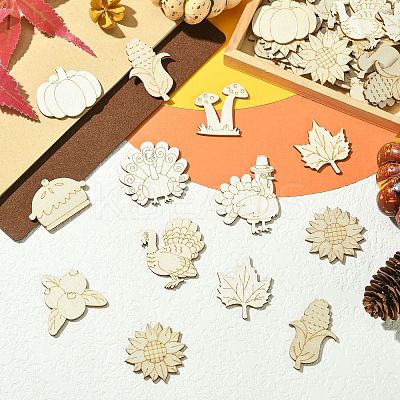 Thanksgiving Day Unfinished Blank Wooden Slices for Painting Arts WOOD-CJC0005-61B-1-1