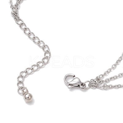 304 Stainless Steel Satellite Chain Toe Ring Anklets for Women AJEW-AN00662-02-1