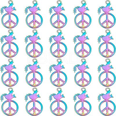 20Pcs Rainbow Color Alloy Pendants FIND-FH0003-56-1
