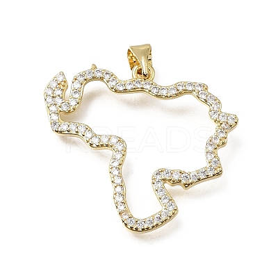 Brass Micro Pave Clear Cubic Zirconia Pendants CU-E002-04B-G-1