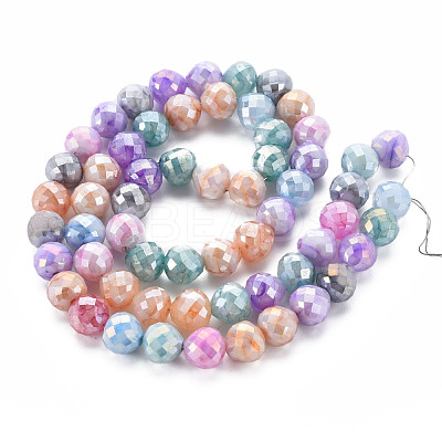 Opaque Baking Paint Crackle Glass Beads Strands X-EGLA-S174-19I-1