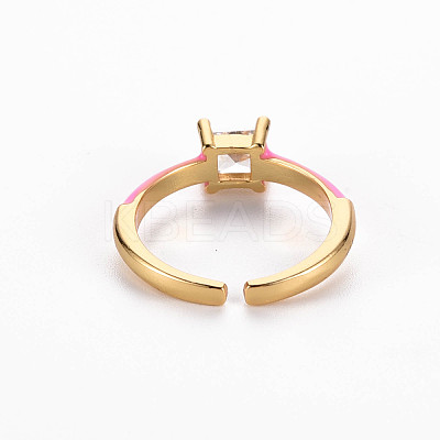 Brass Enamel Cuff Rings RJEW-T016-32E-NF-1
