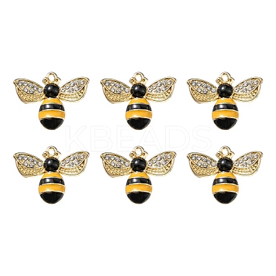 6Pcs Rack Plating Alloy Enamel Pendants ENAM-YW0002-56D-1
