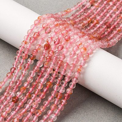 Natural Strawberry Quartz Beads Strands G-C226-B04-4mm-1