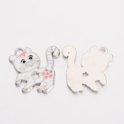 Alloy Enamel Kitten Pendants EA556Y-1-1