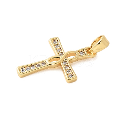 Brass Micro Pave Cubic Zirconia Pendants KK-U056-51G-1