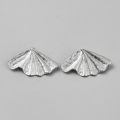 304 Stainless Steel Fan Stud Earrings EJEW-WH0020-50B-1