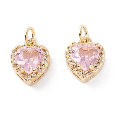 Brass Micro Pave Cubic Zirconia Charms ZIRC-A019-14G-F-1
