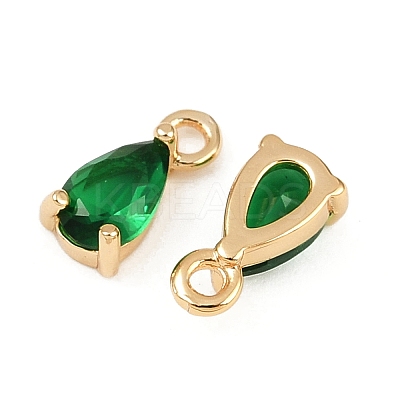 Brass Micro Pave Cubic Zirconia Pendants KK-K374-07G-1