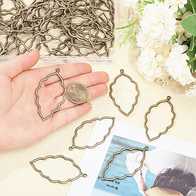 50Pcs Tibetan Style Alloy Open Back Bezel Big Pendants FIND-CA0008-77AB-1