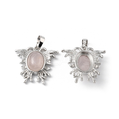 Natural Rose Quartz Pendants G-P498-03P-19-1