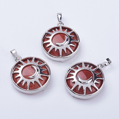 Natural Red Jasper Pendants G-K234-B14-1