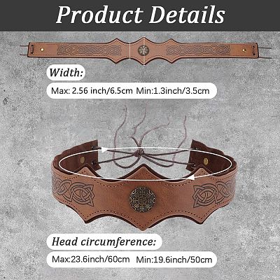 PU Leather & Alloy Headbands Hair Accessories for Women Girls OHAR-WH20009-02B-01-1