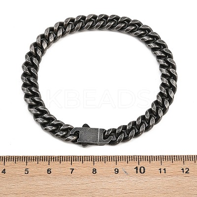 316 Surgical Stainless Steel Cuban Link Chain Bracelets BJEW-C125-12AS-1