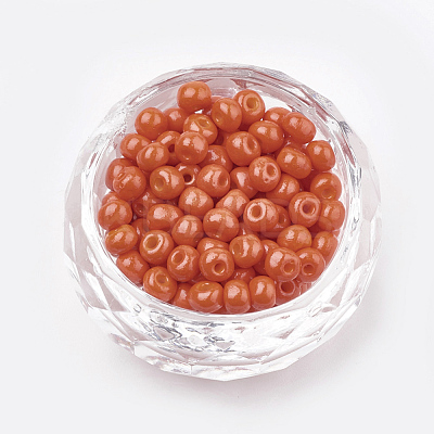 FGB 6/0 Baking Paint Glass Seed Beads SEED-Q025-4mm-N22-1