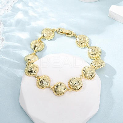 Brass Link Bracelets for Women BJEW-H209-01B-G-1