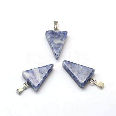 Triangle Natural Blue Spot Jasper Pendants G-Q356-01-1