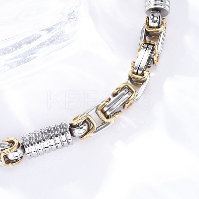 201 Stainless Steel Byzantine Chain Bracelets BJEW-B078-164GP-1