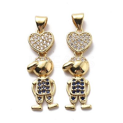 Brass Cubic Zirconia Pendants KK-G446-19G-1