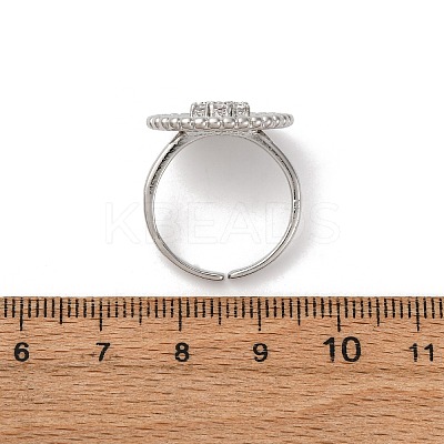 Brass Micro Pave Cubic Zirconia Cuff Rings RJEW-D323-05P-1