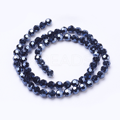 Electroplate Glass Beads Strand EGLA-J042-6mm-F01-1