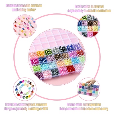1960Pcs 28 Colors Spray Painted ABS Plastic Imitation Pearl & Transparent Acrylic Beads OACR-YW0001-90-1