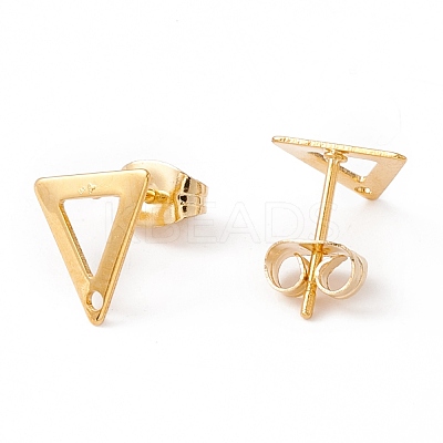 201 Stainless Steel Stud Earring Findings with Hole EJEW-A071-29G-1