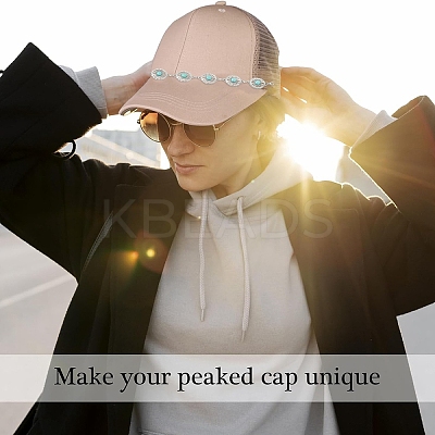 10Pcs Synthetic Turquoise & Brass & Alloy Chain Baseball Cap Chain HJEW-YW00096-1